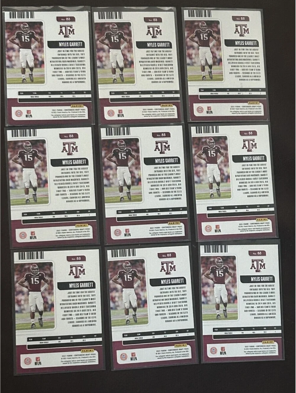Myles Garrett 2021 Campus Ticket, Purple & Red Game Ticket /6 Season Ticket Lot.